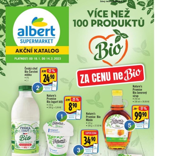 albert - leták Supermarket Bio od 18.01.2023